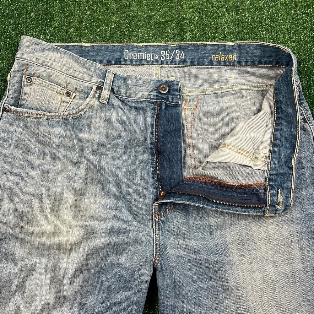 Vintage‎ Cremieux 37x34" Light Wash Blue Jeans Men's Relaxed Wide-Leg Denim Y2K